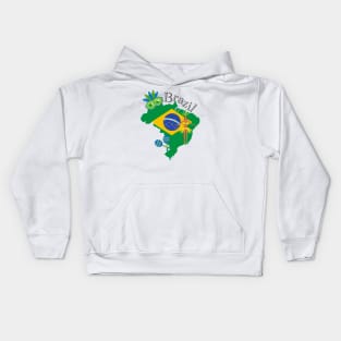 Map and Flag of Brazil Kids Hoodie